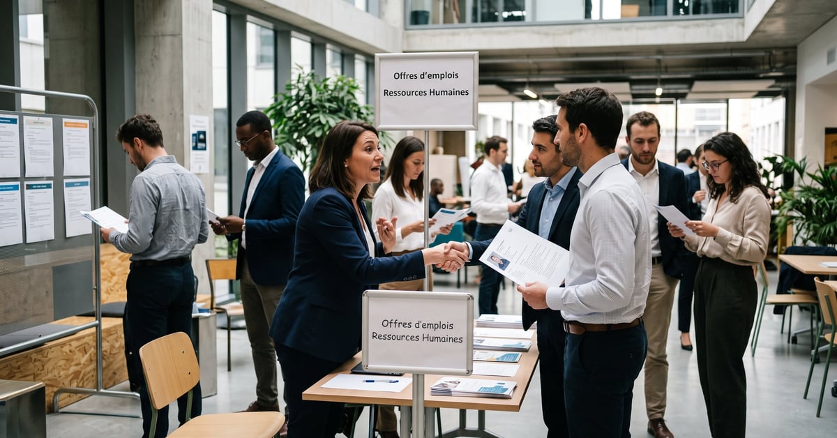 Offres d'emploi en ressources humaines : recruteur analysant des candidatures pour un poste RH