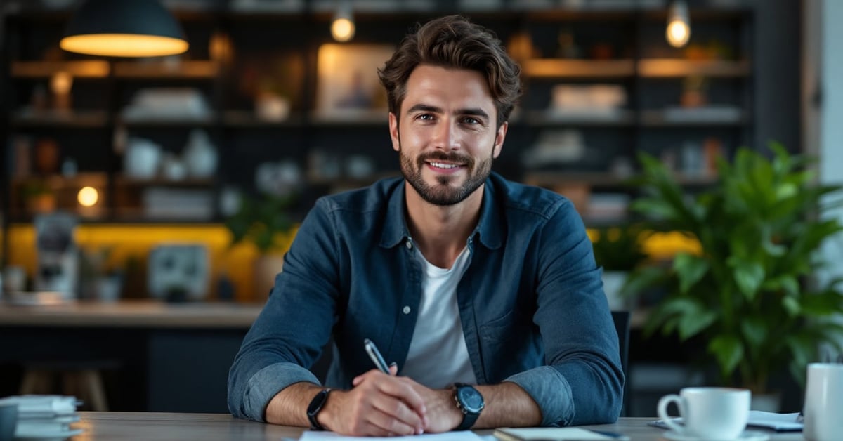 Stagiaire en gestion administrative travaillant sur des documents dans un bureau moderne